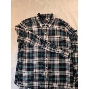 Untuckit Womens Size‎ 8 Norante Green Plaid  Long Sleeve Button Up Shirt